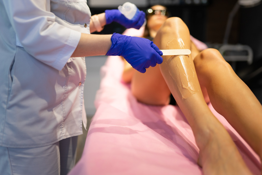 Leg waxing treatment at Casa Nuda Wax in Dallas, smoother alternative to shaving